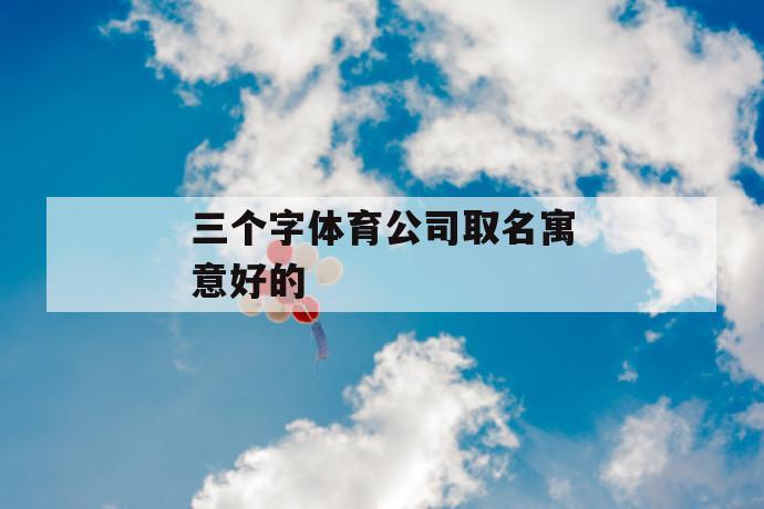 三个字体育公司取名寓意好的